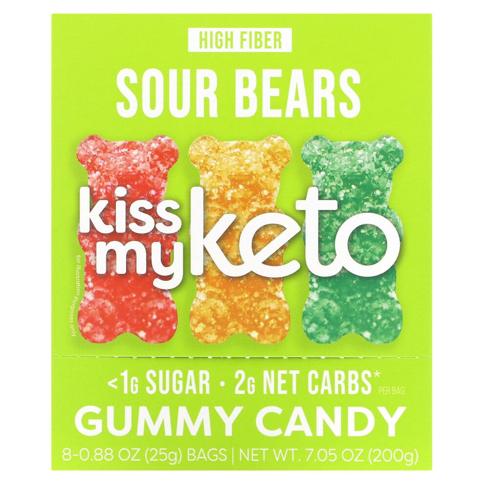 Kiss My Keto, Gummy Candy, Sour Bears, 8 Bags, 0.88 oz (25 g)
