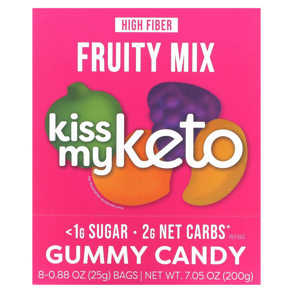 Kiss My Keto, Gummy Candy, Fruity Mix, 8 Bags, 0.88 oz (25 g) Each
