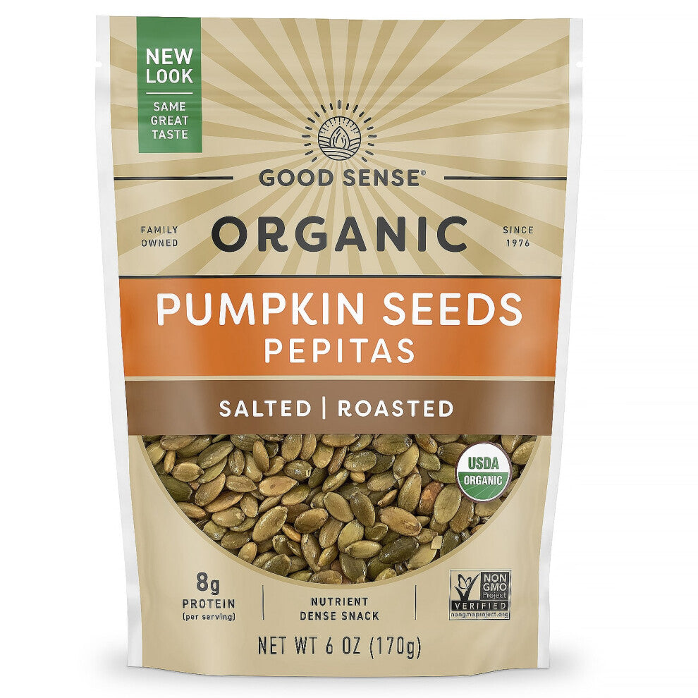Good Sense, Organic Pumpkin Seeds Pepitas, Salted, Roasted, 6 oz (170 g)
