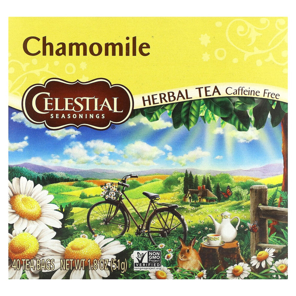 Celestial Seasonings, Herbal Tea, Chamomile, Caffeine Free, 40 Tea Bags 1.8 oz (51 g)