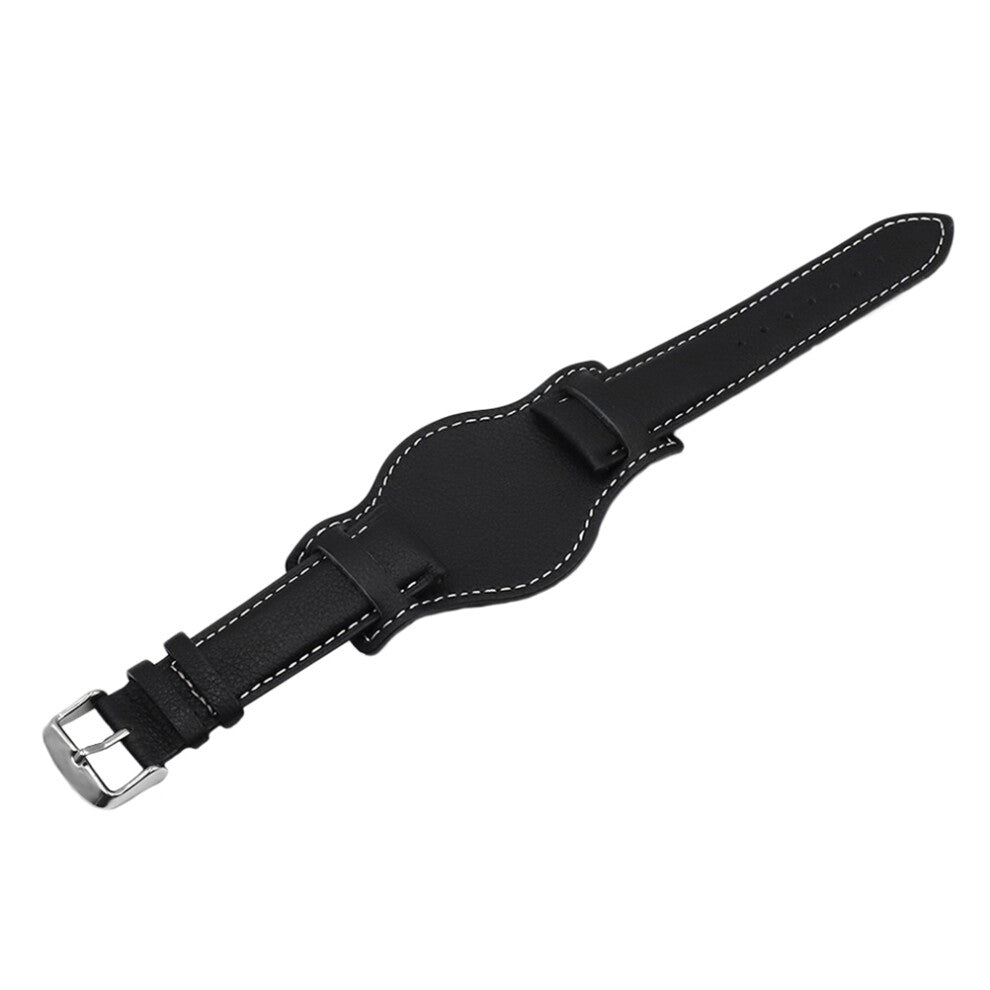 1set Replacement Watch Band Black Top Grain Durable Use
