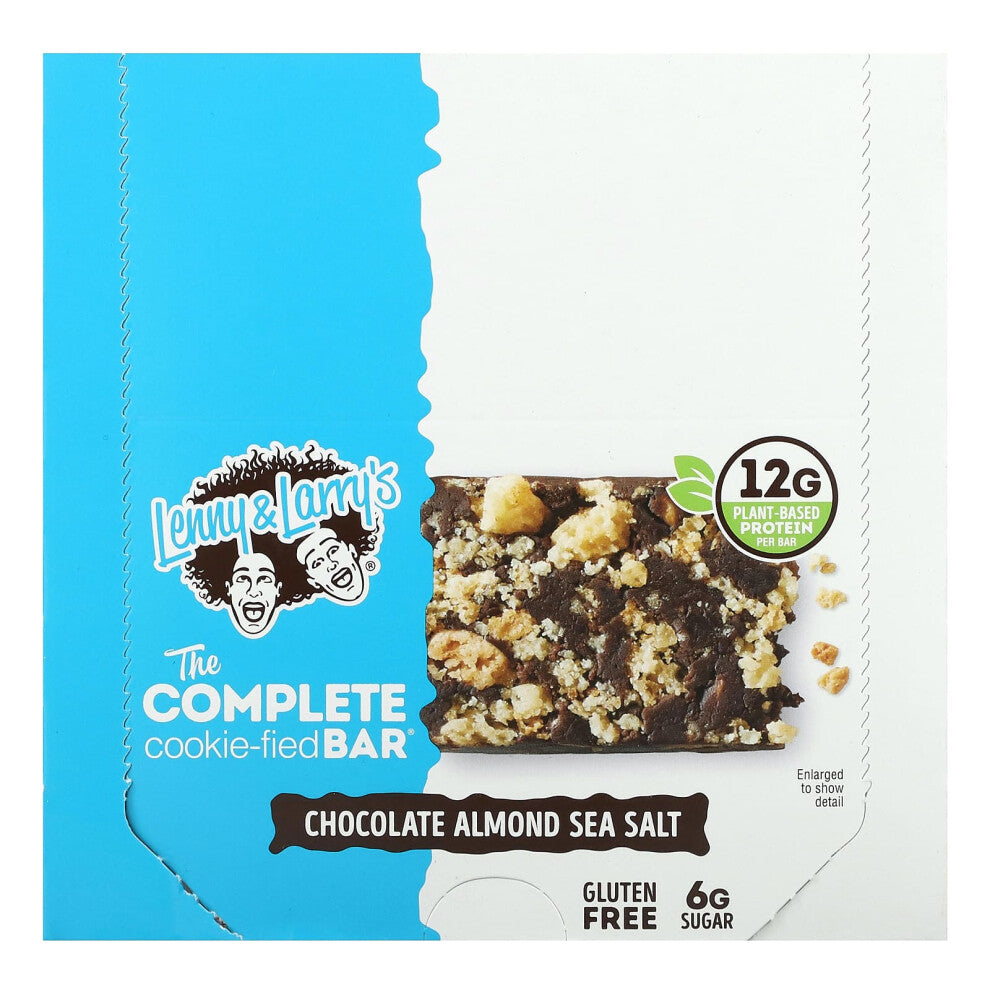 Lenny & Larry's, The Complete Cookie-Fied Bar, Chocolate Almond Sea Salt, 9 Bars, 1.59 oz (45 g) Each