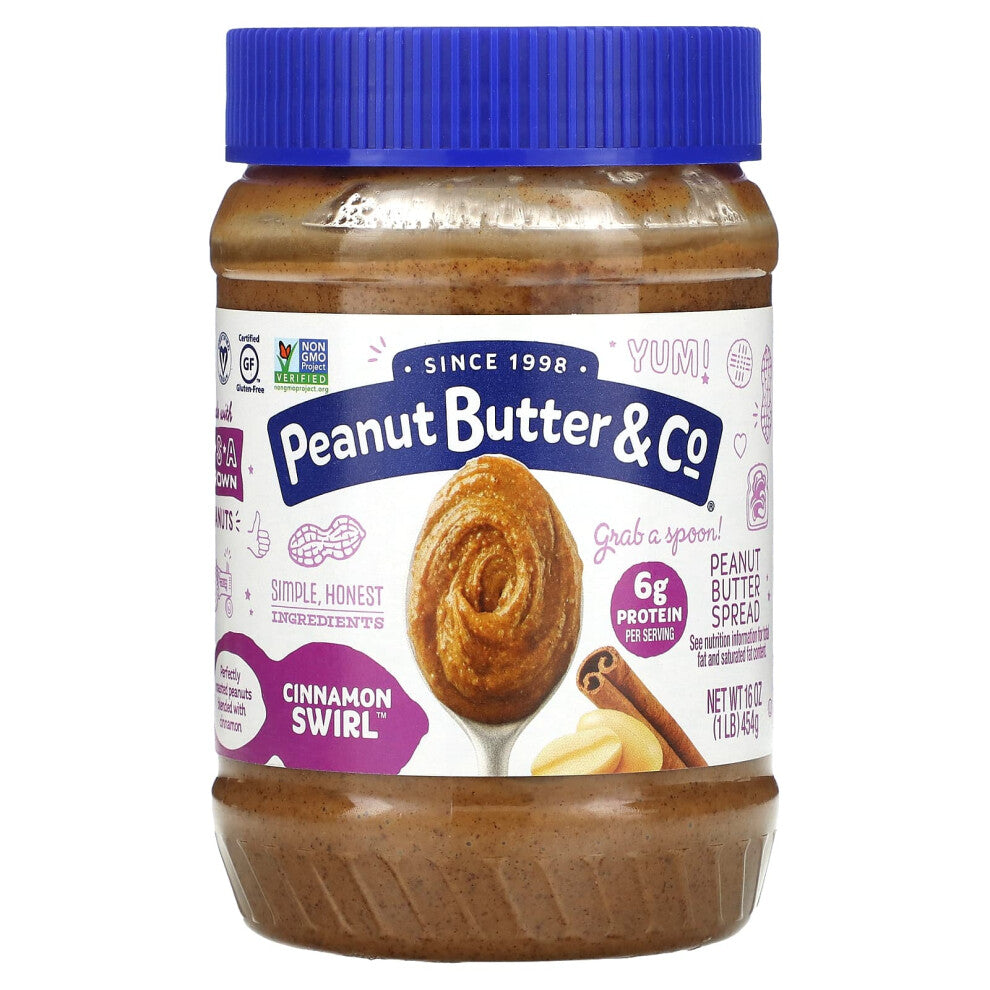 Peanut Butter & Co., Peanut Butter Spread, Cinnamon Swirl, 16 oz (454 g)