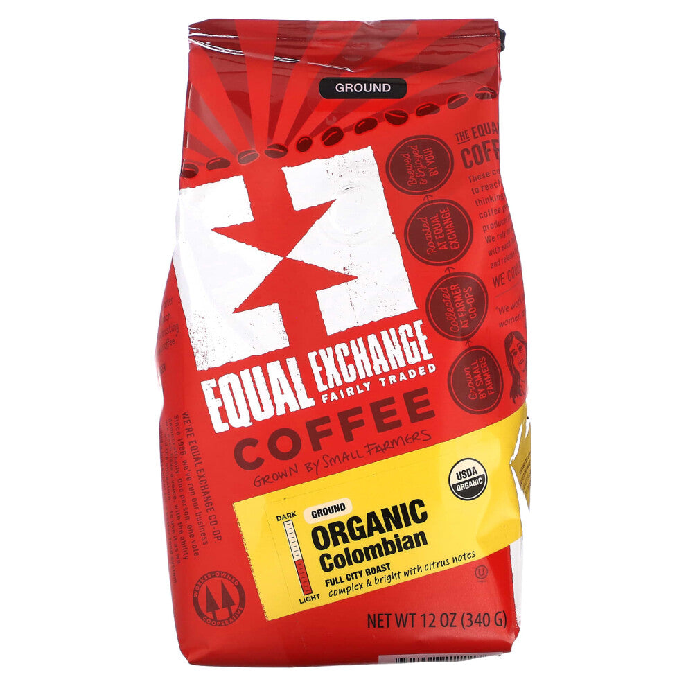 Equal Exchange, Organic Coffee, Colombian, Ground, Full City Roast, 12 oz (340 g)
