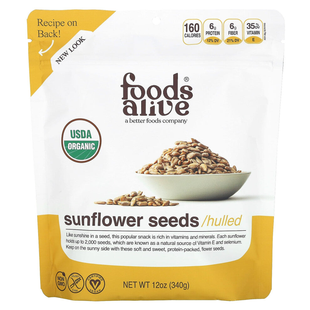 Foods Alive, Organic Sunflower Seeds, Hulled, 12 oz (340 g)