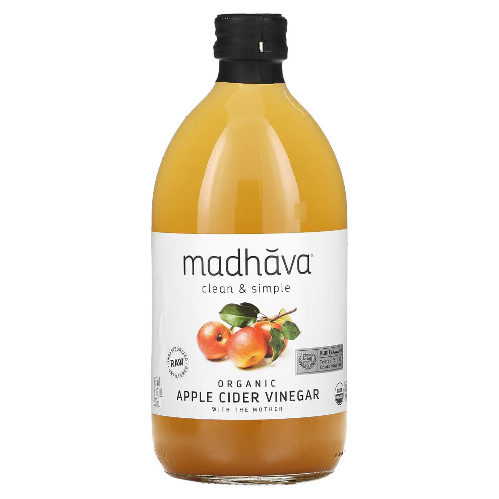 Madhava Natural Sweeteners, Organic Apple Cider Vinegar, 16.9 fl oz (500 ml)