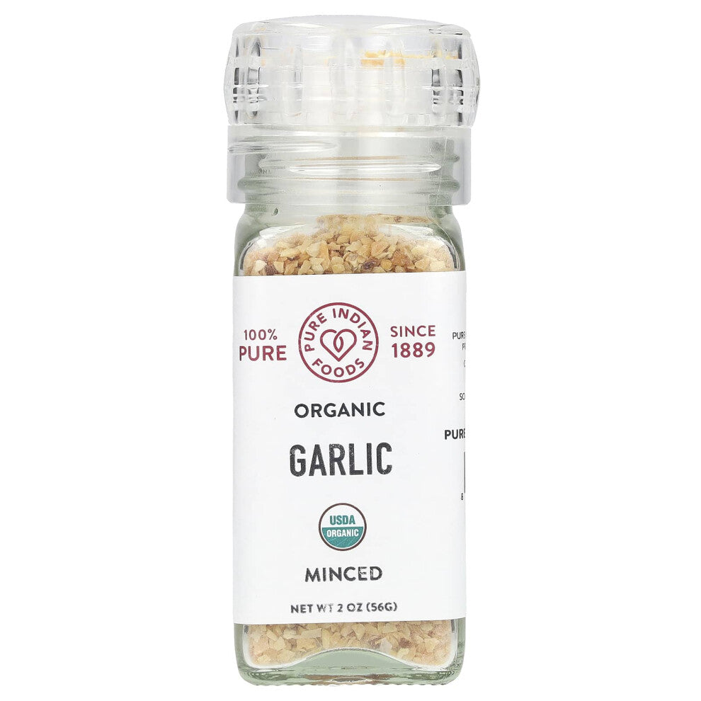 Pure Indian Foods, Organic Garlic, Minced, 2 oz (56 g)