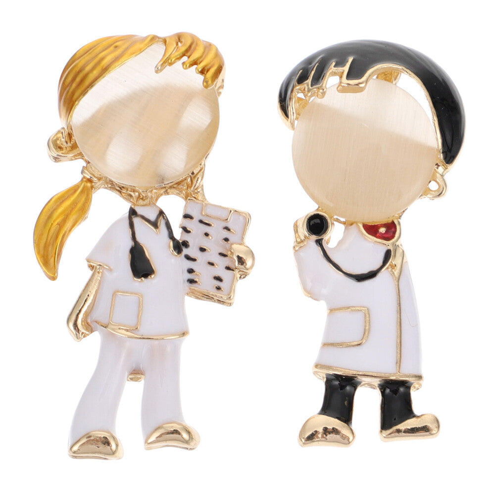 2pcs Pin Cardigan Lovers Lapel Drop Oil