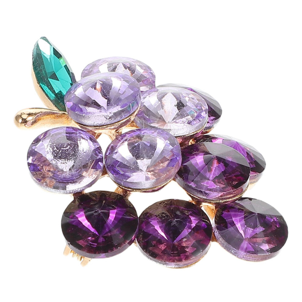 Fruit Grape Brooch Sparkling Pin Corsage Brooch Glitter Badge for Clothing Resin Glass Fruit Jewelry