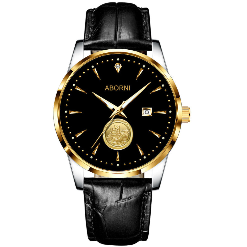 Men's Watches Quartz Wristwatch Date Display Lens Watches for Men