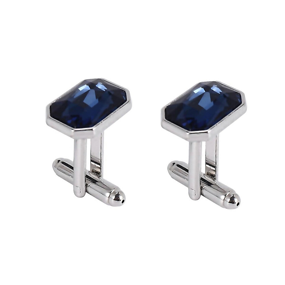 For 1 Pair Diamond Colorful Glass Cufflinks Womens Mens Blue
