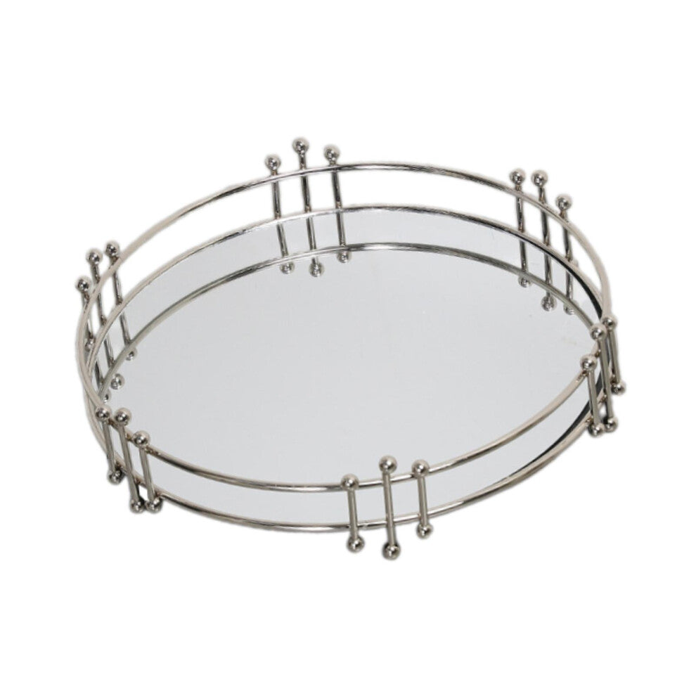 (Silver, 258x59cm) Round Trinket Organizer Tabletop Display Neat And Tidy Jewelry Storage