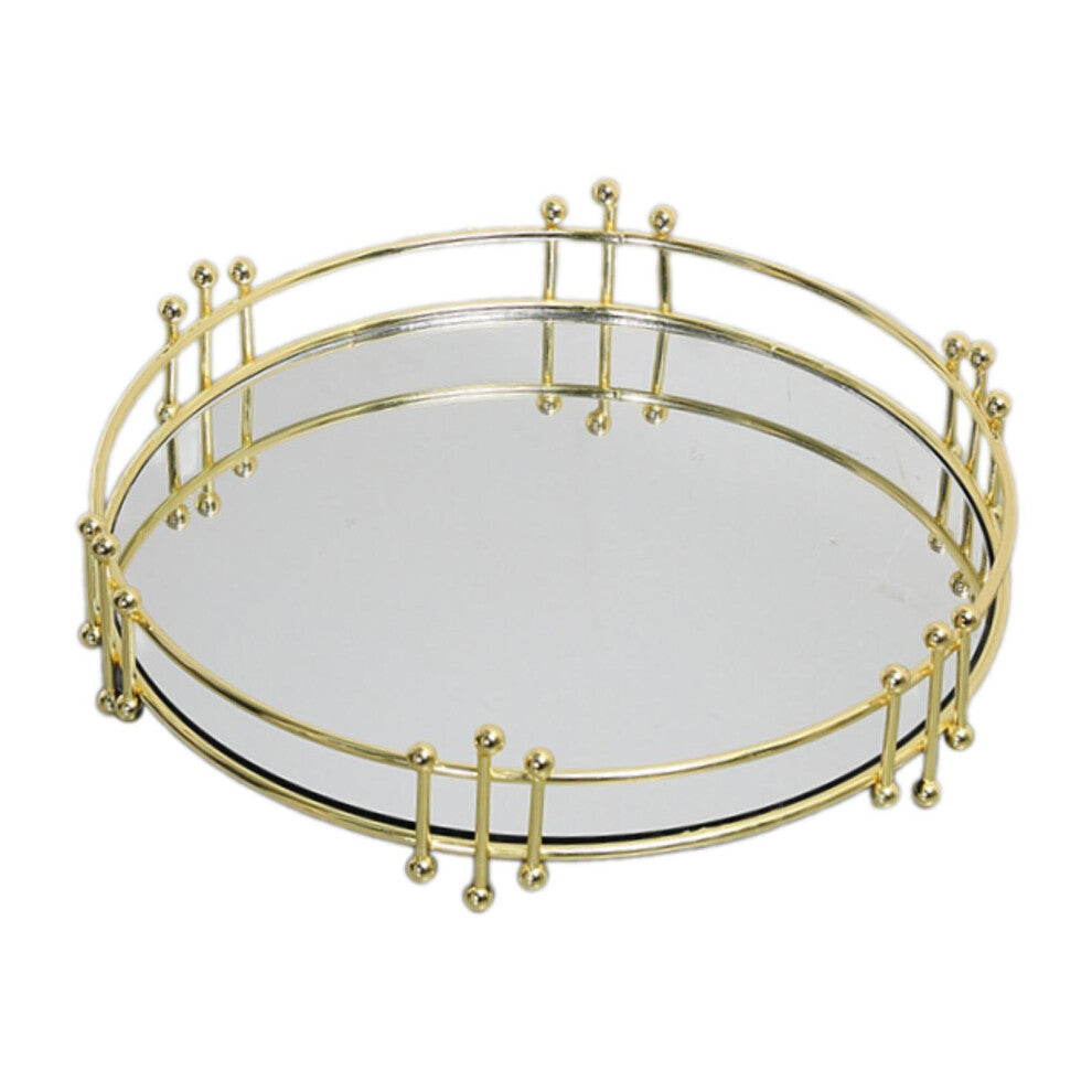 (Golden, 258x59cm) Round Trinket Organizer Tabletop Display Neat And Tidy Jewelry Storage