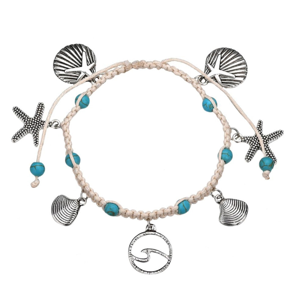 Woven Ankle Bracelet for Women Adjustable Handmade Summer Beach Jewelry Suitable for Dresses and Shirts