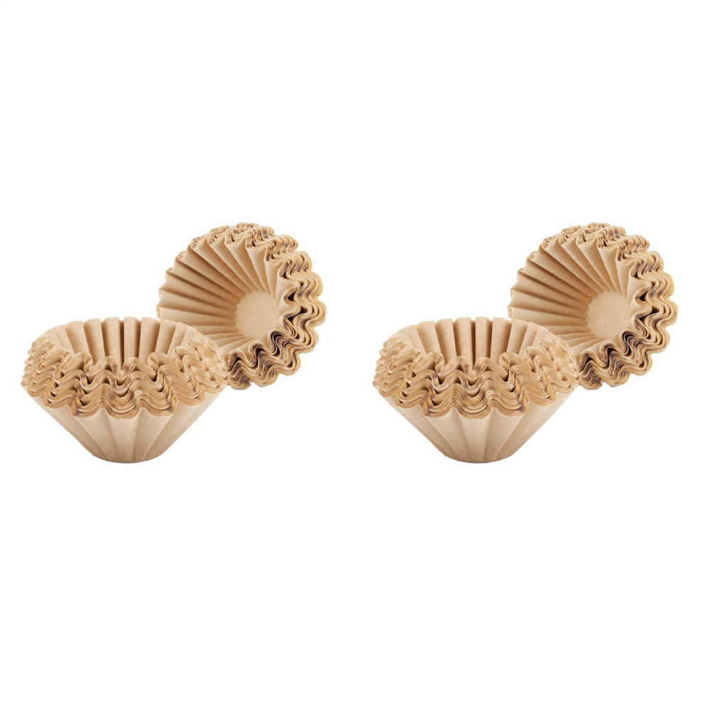 100 Pcs 1-4 Cup Basket Coffee Filters for Home Office Use Brown