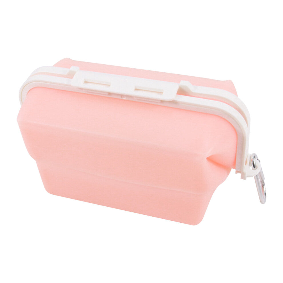 (Pink) Storage Box, Portable Foldable Jewelry Storage Box, Microwave Heating Storage Bag