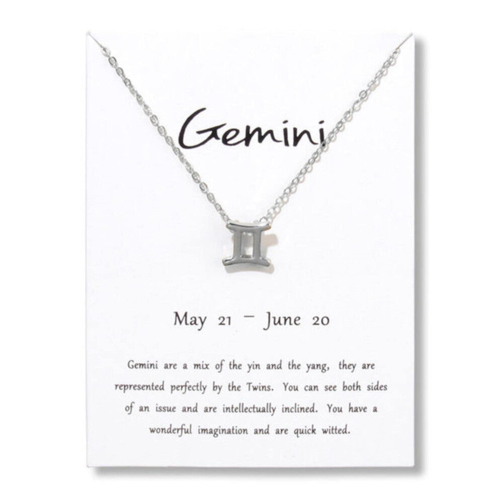 Fashion Jewellery Necklace with Zodiac Sign Pendant for Women - 12 Zodiac Signs Aquarius Virgo Birthstone Gift