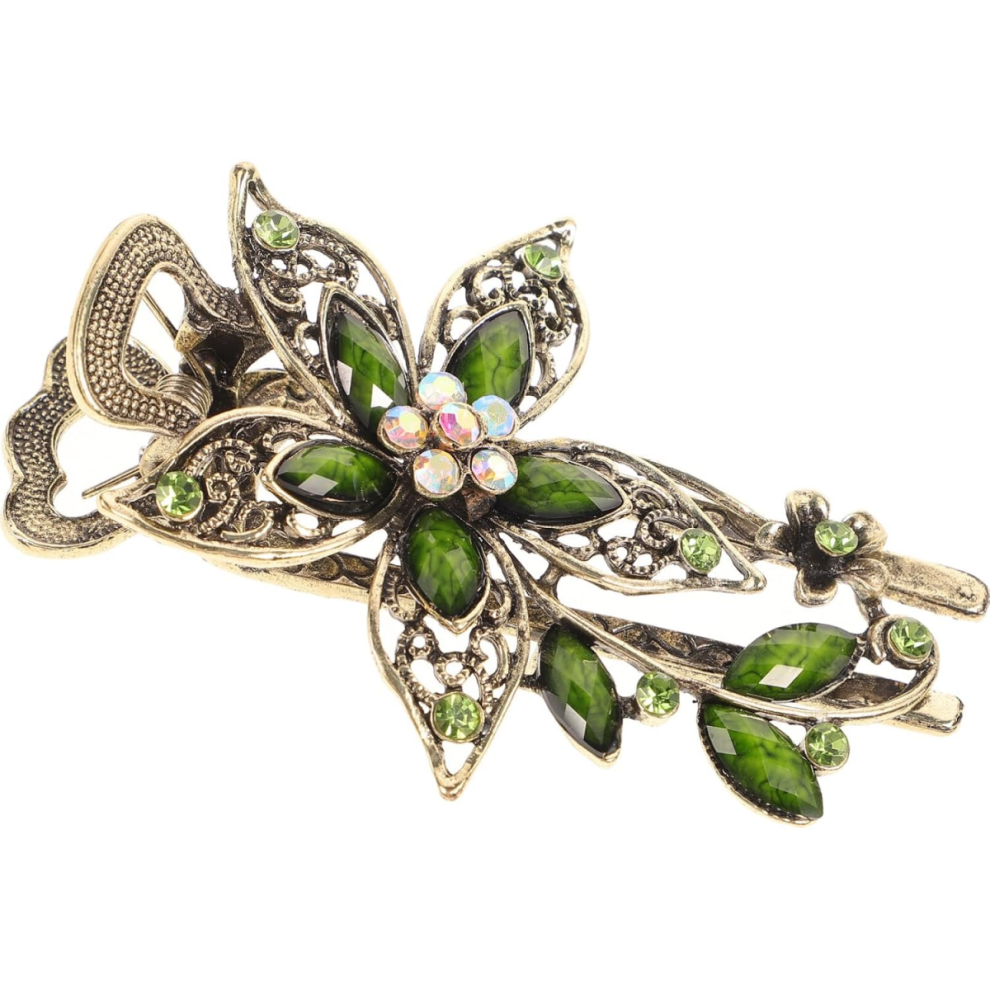 Vintage Jewelry Crystal Hair Clips- For Hair Clip Beauty Tools(Green)