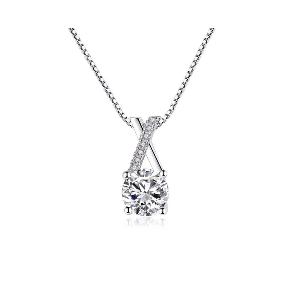 S925 Zircon Necklaces with Shiny Pendants for Women, Elegant Gift Jewelry Accessories