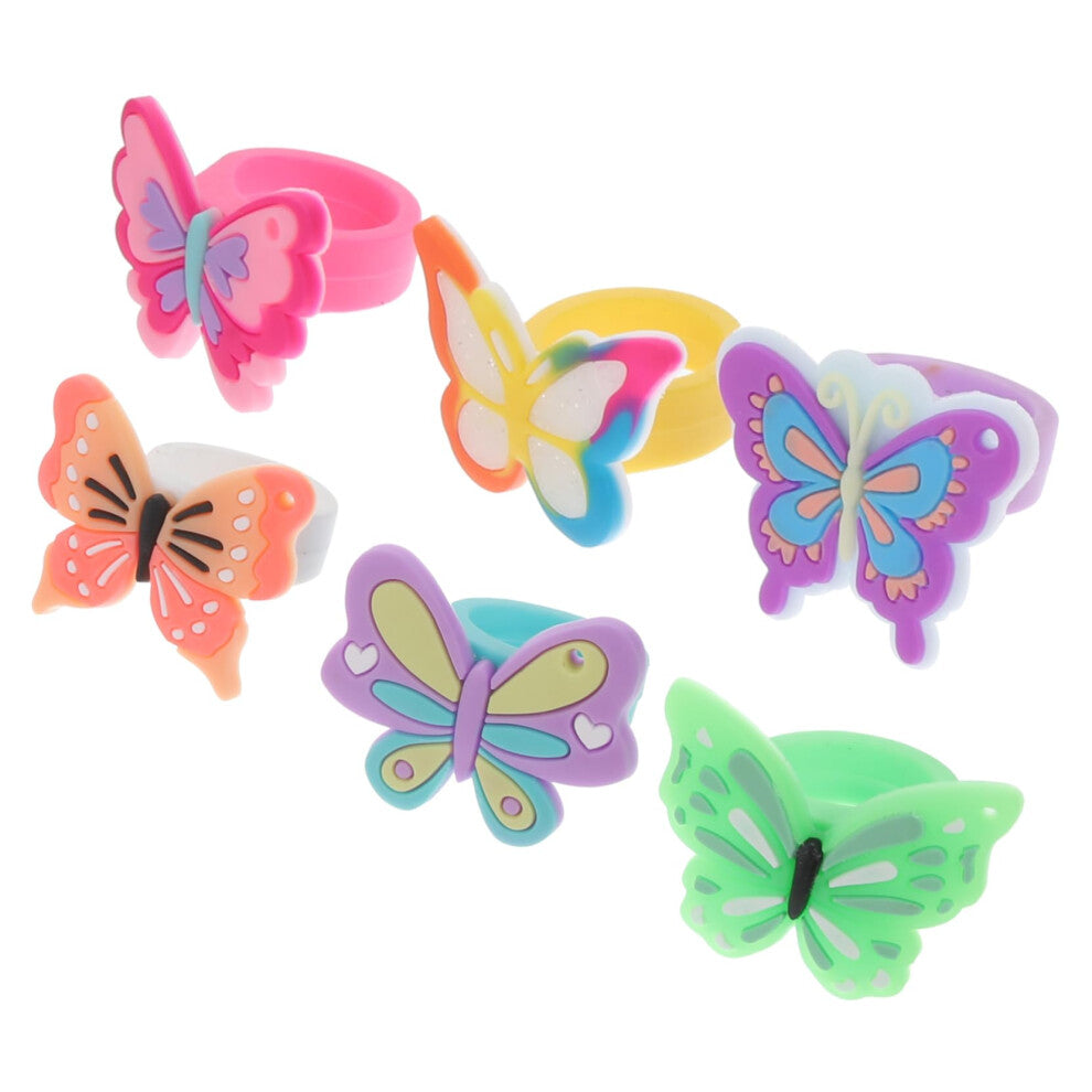 Delicate Butterflies for Girls - Pack of 12 Plastic Birthday Party Favors, PVC Children's Gift Toys, No Gemstone