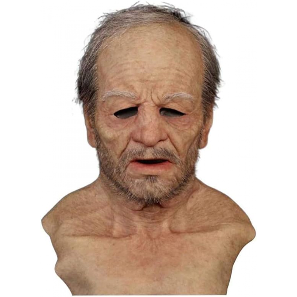 Masque de mascarade en latex pour homme âgé, couvre-chef, accessoires de fête