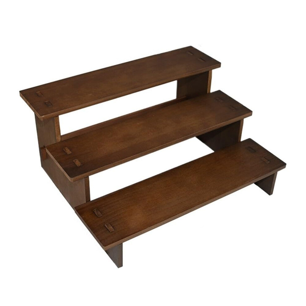 Jewelry Stand Three-Tier Vintage Wooden Ladder, Wide Cord Organizer Bracelet Display Rack for Jewelry Storage