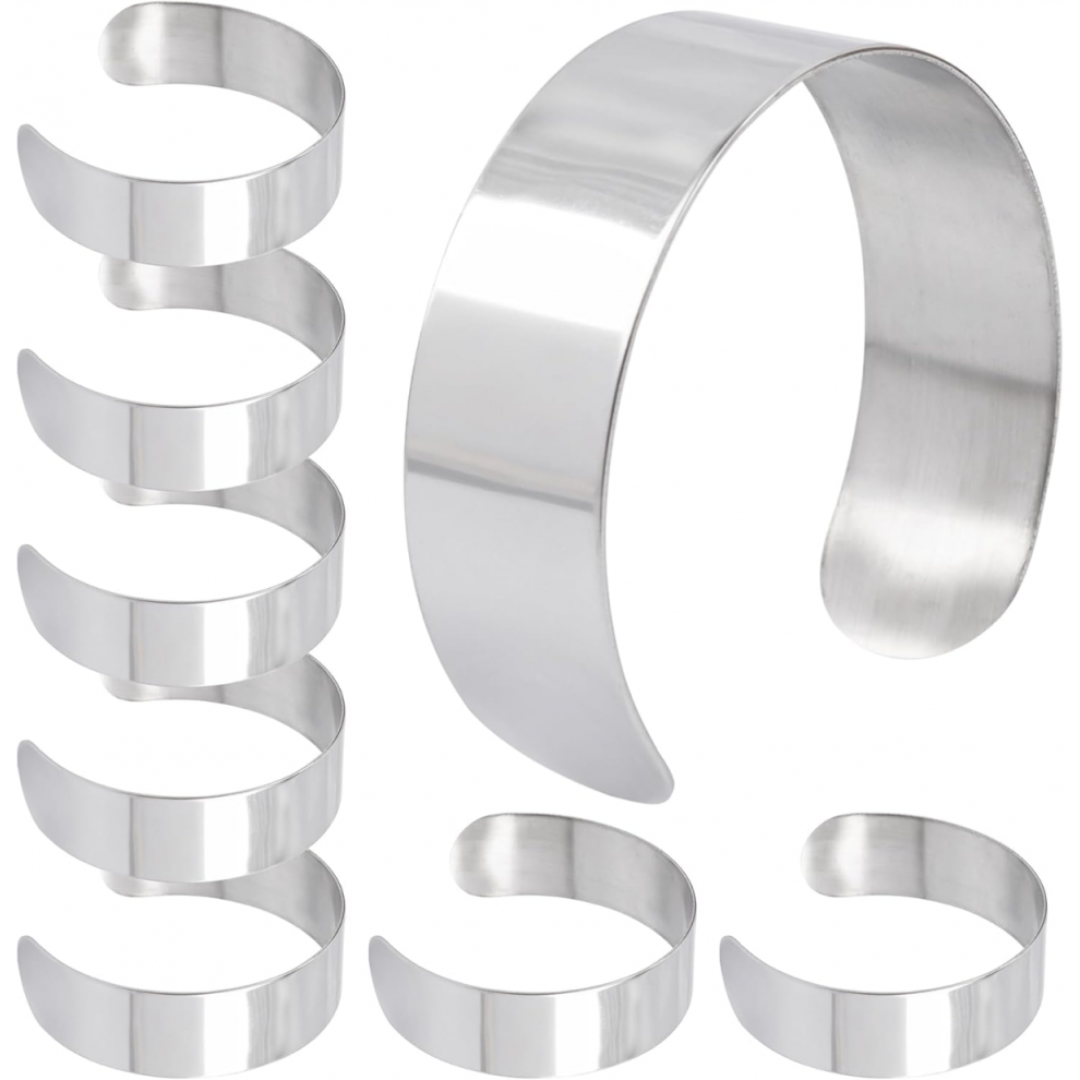 8pcs Wrist Corsage Cuffs, Bracelet Blanks for Jewelry Making DIY