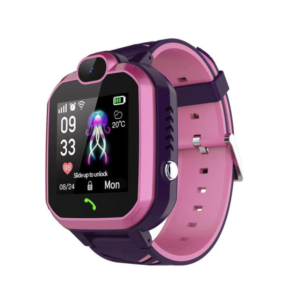 (Pink)Smartwatch for Kids Camera Chat GPS SOS IP67 Waterproof Pink