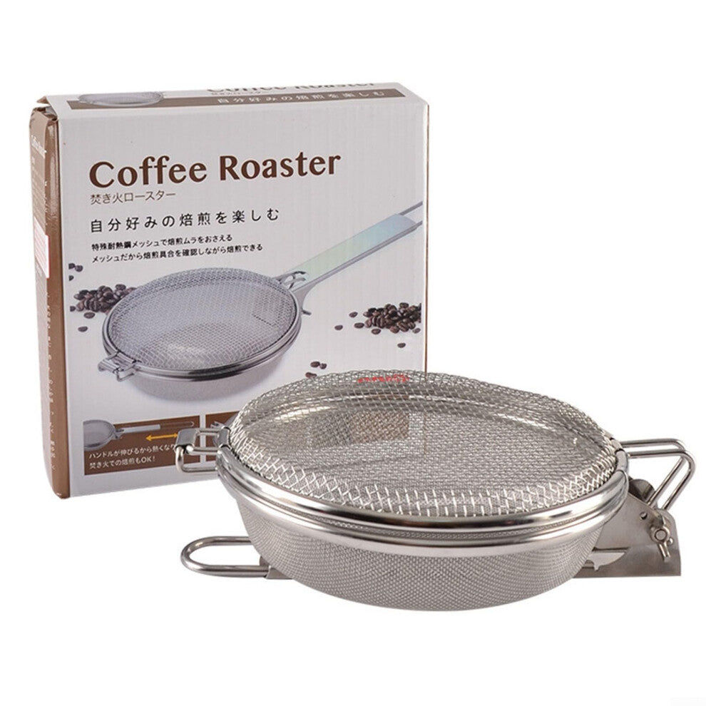 Lightweight Multi Groove Coffee Bean Roaster Stainless Steel Mesh Pan Folded 120g Durable Roasting Tool for Home Use