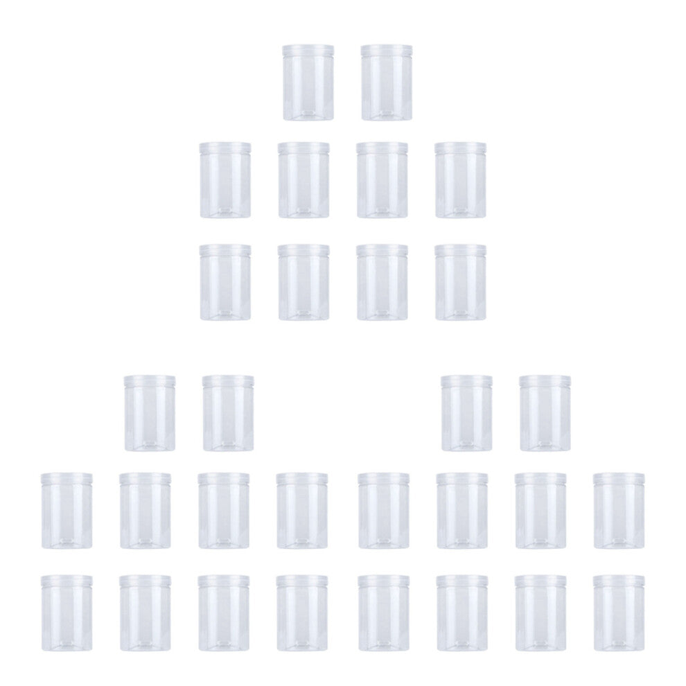 30 Pcs 500Ml Food Jar Sealed Transparent Plastic Kitchen Can Snacks Containers with Lid for Candy Scented Tea