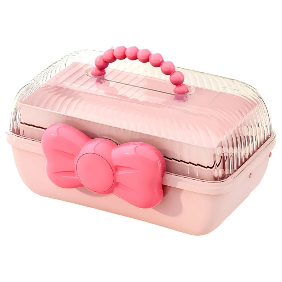 Jewellery Box for Girls with Multiple Compartments for Hair Accessories, Hair Bands, Bows, and Scrunchies in Pink Color