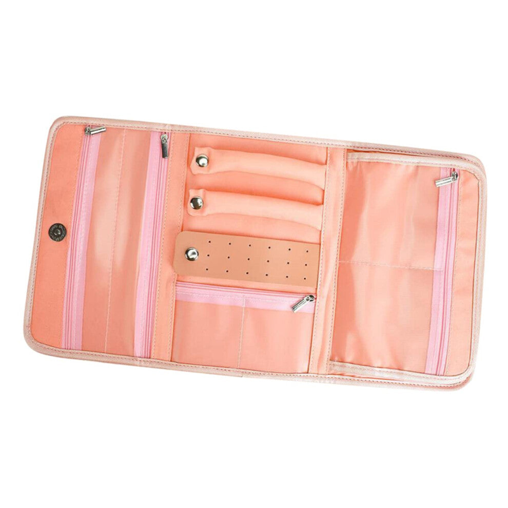 Jewelry Organizer PU Leather Folding Travel Case for Necklaces and Small Accessories Durable Space-Saving Design