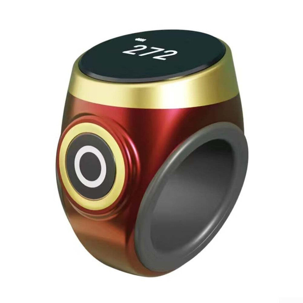 Portable Digital Counting Ring, Adjustable Size, Red, Ideal for Daily Activity Tracking and Fitness Monitoring