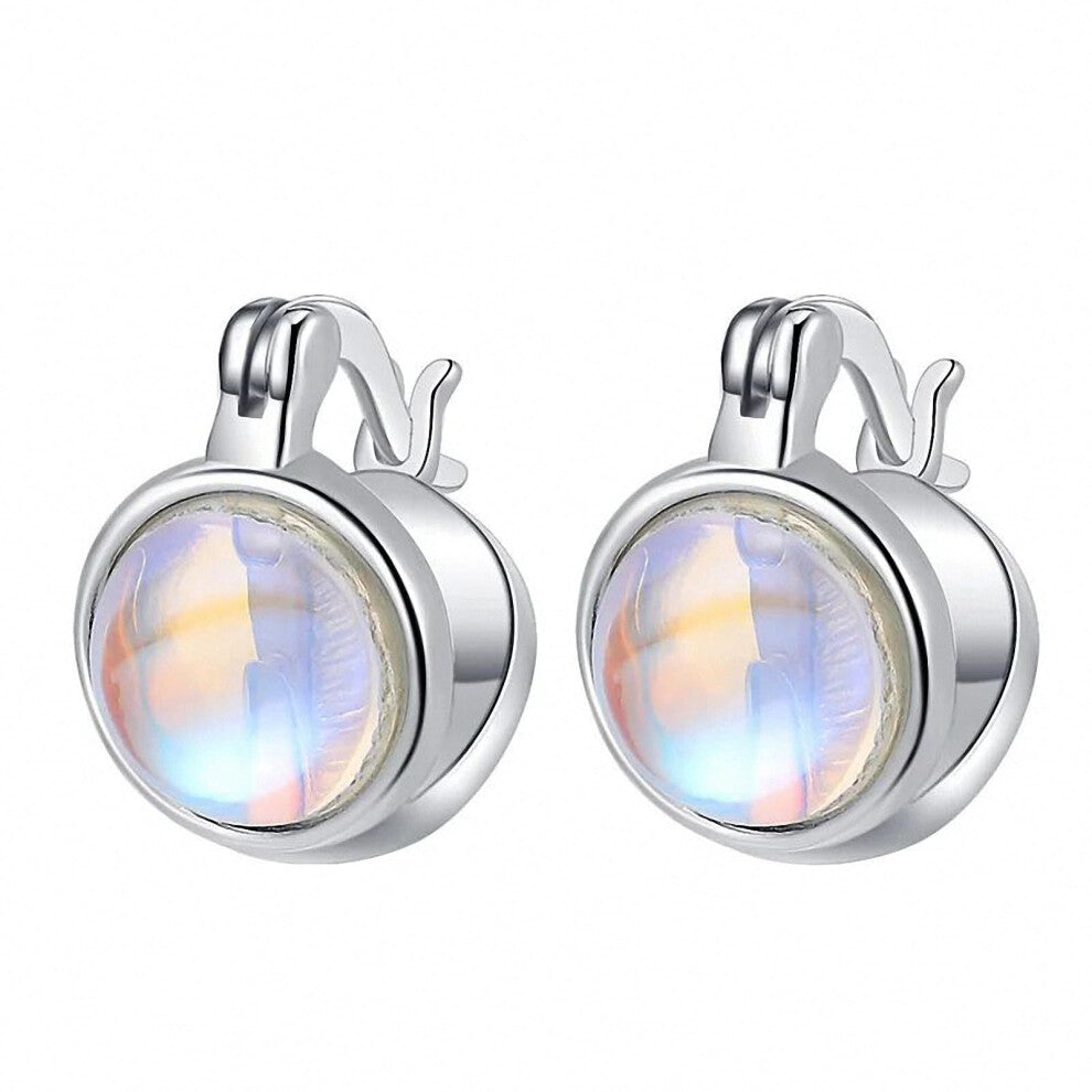Wall Lamp Moonstone Heart Earrings 925 Silver Needle Jewelry for Women Party Accessories Stylish Design