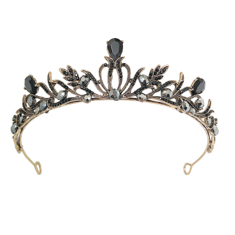 1pc Black Crown Wedding Dress Alloy Accessories Bride