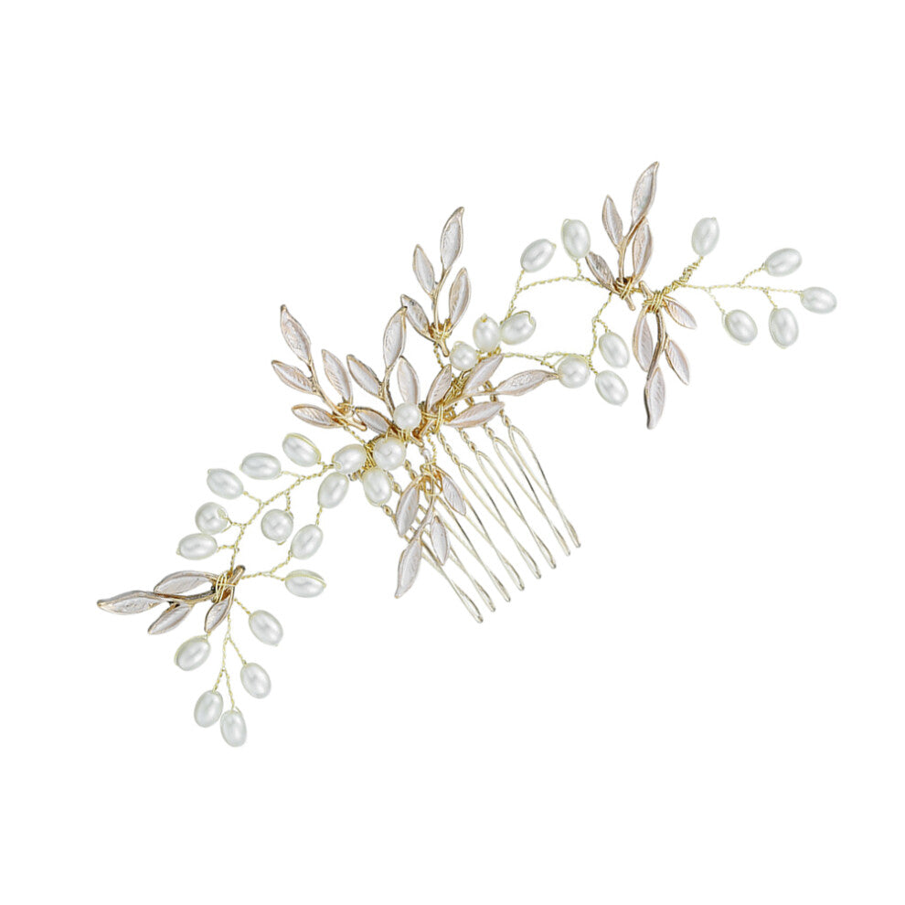 Leaf Hair Accessories Bridal Headdress Golden 1pack