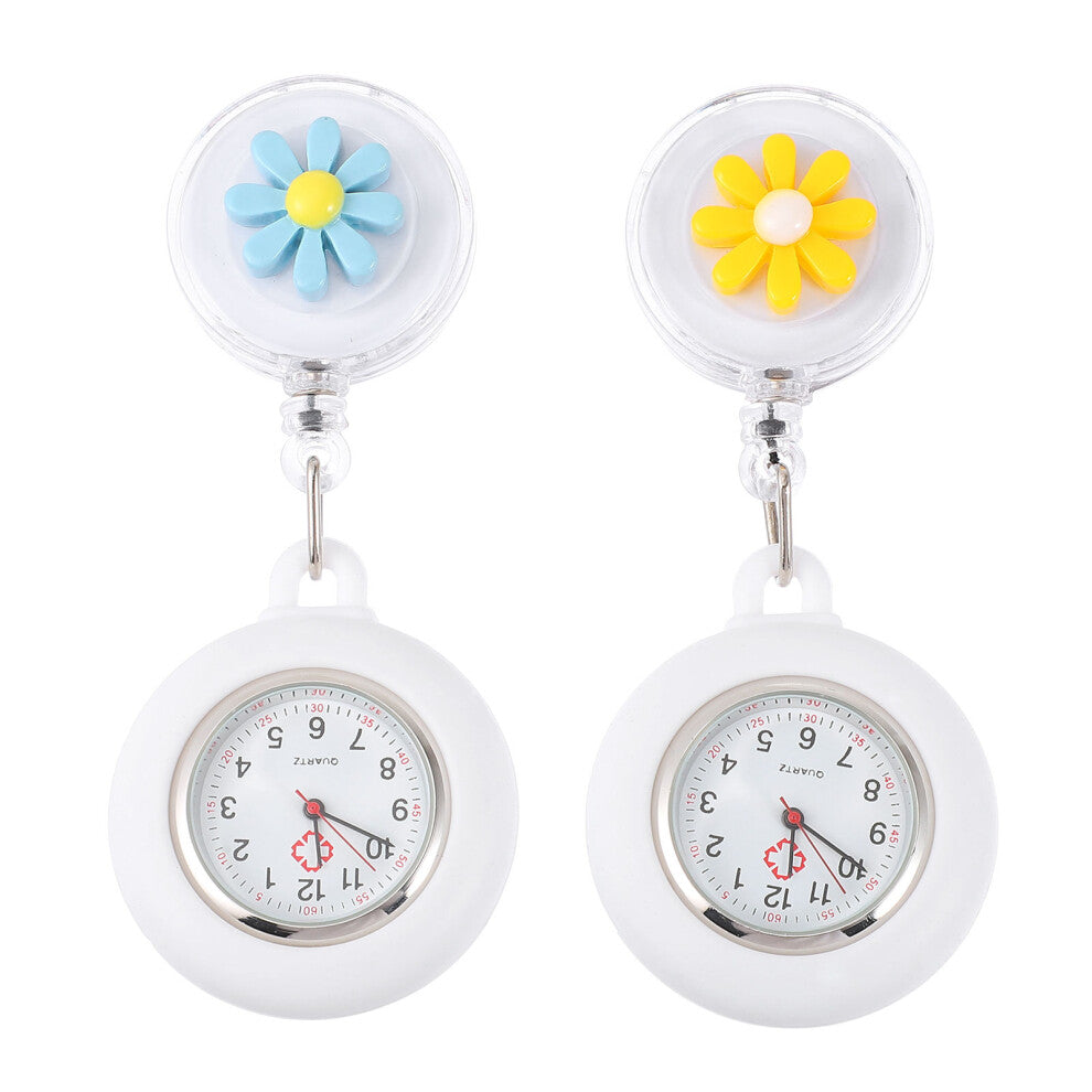 2pcs Nurse Pocket Watch Chic Glass Time Telling Nurses Watches