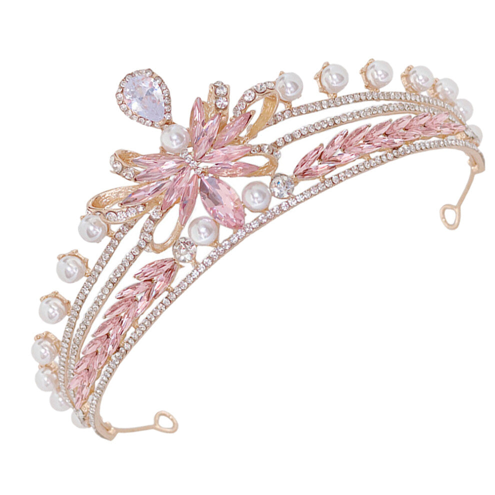 Bridal Hair Accessories Party Fashion Crown Bridesmaid Pink