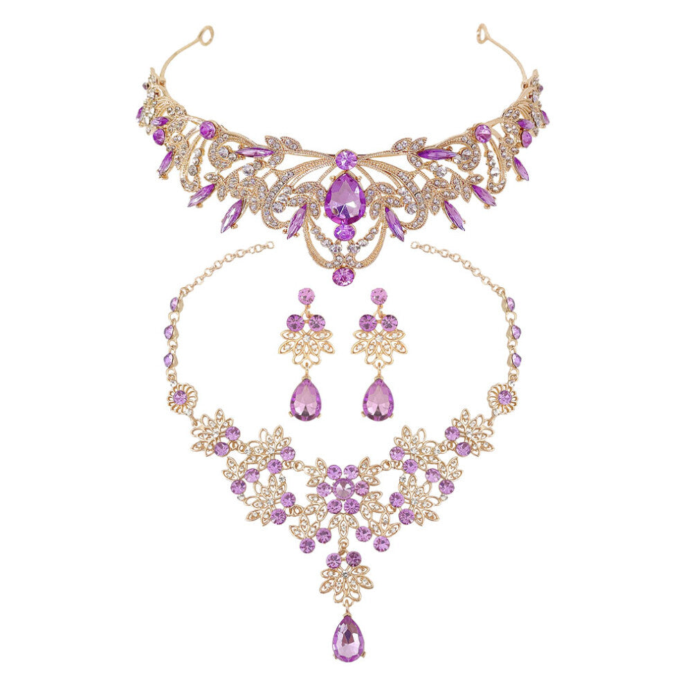 Bridal Accessories Crown Necklace Earring Set Bride