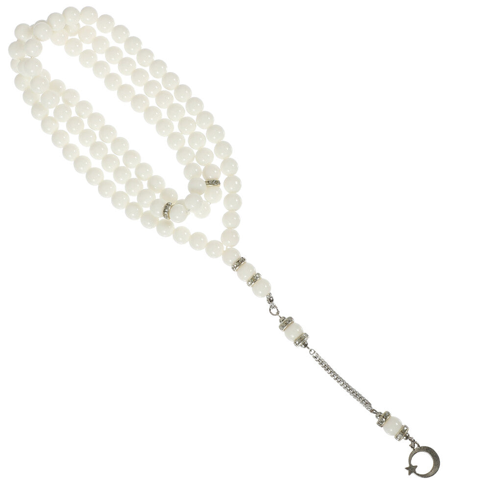 1 String Glass Bead Bracelet Beaded Alloy Accessories White