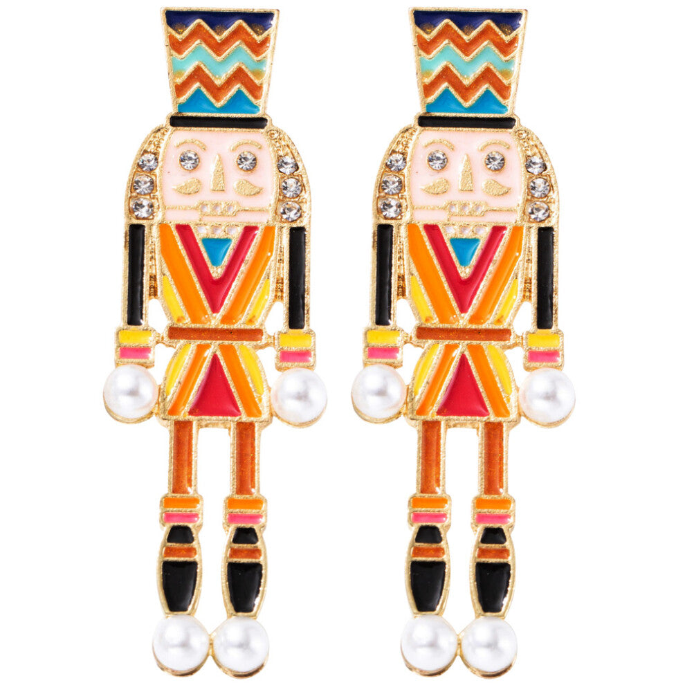 Nutcracker Beaded Earrings Multi 1 Pair 2.36x0.79x0.20in