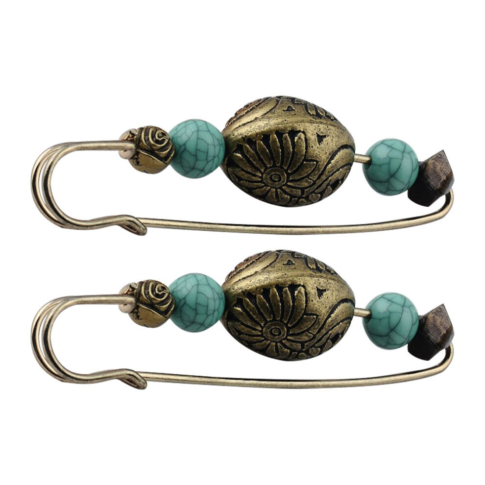 2pcs Retro Cardigan Pin Miss Alloy Lavalier Clothing