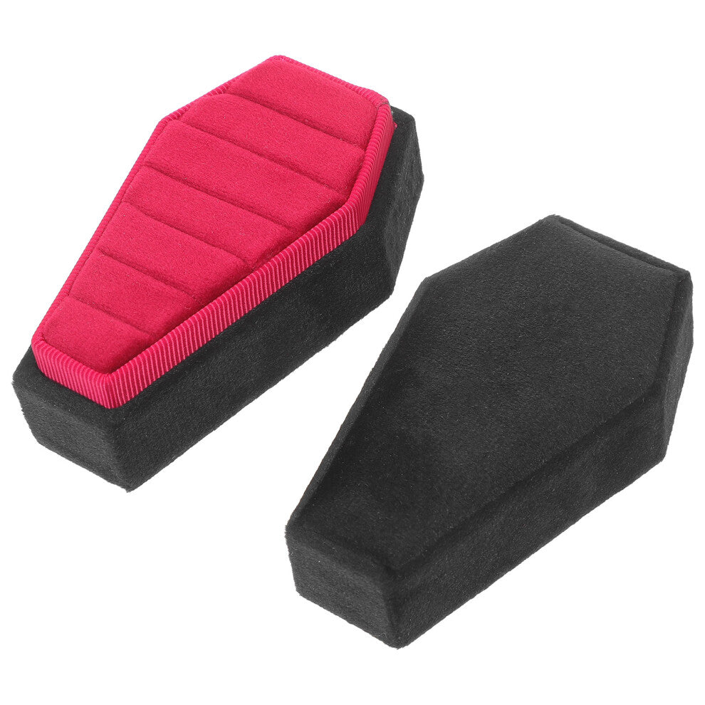 Engagement Ring Box Gift Boxes Jewelry Travel Coffin Decor Abs Flannel