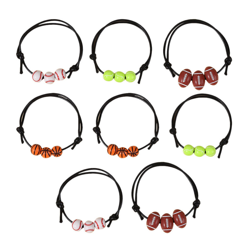 Raindrops  8 Pcs Matching Bracelets Man Accessories Baseball Charm