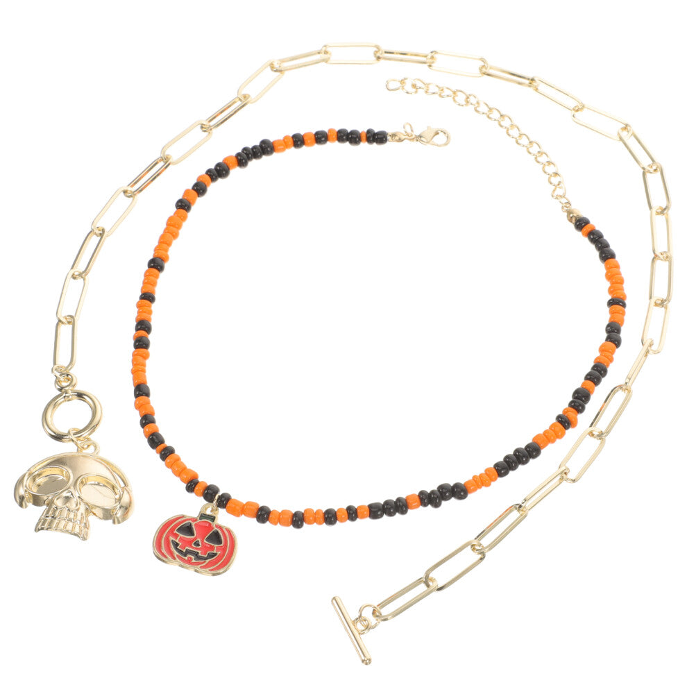 2pcs Necklace Halloween Jewelry Beaded Chokers Beads