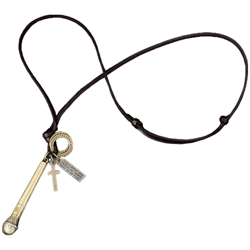 Zehuanyu  Microphone Necklace Silver For Men's Gold Charms Necklaces Man