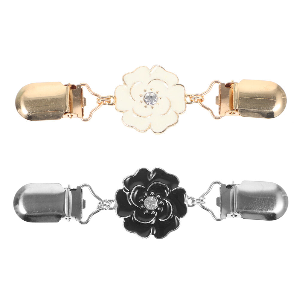 Cardigan Clip Fasteners Cardigan Clip White Zinc Alloy 2pcs