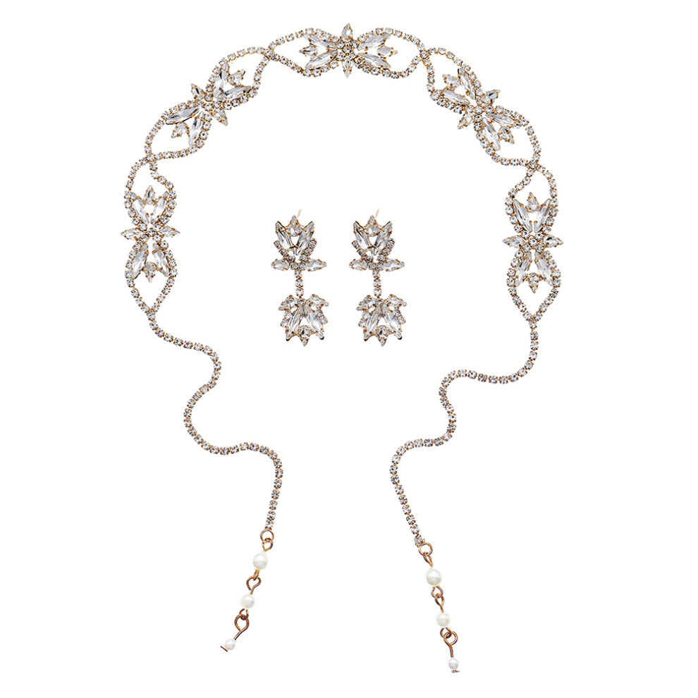 Masteelf  Drop Earrings For Women's Bridal Hair Accessories Bride Golden