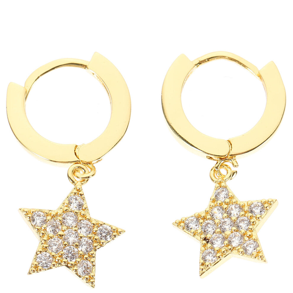 Five-Pointed Star Earrings For Women's Trendy Hoops