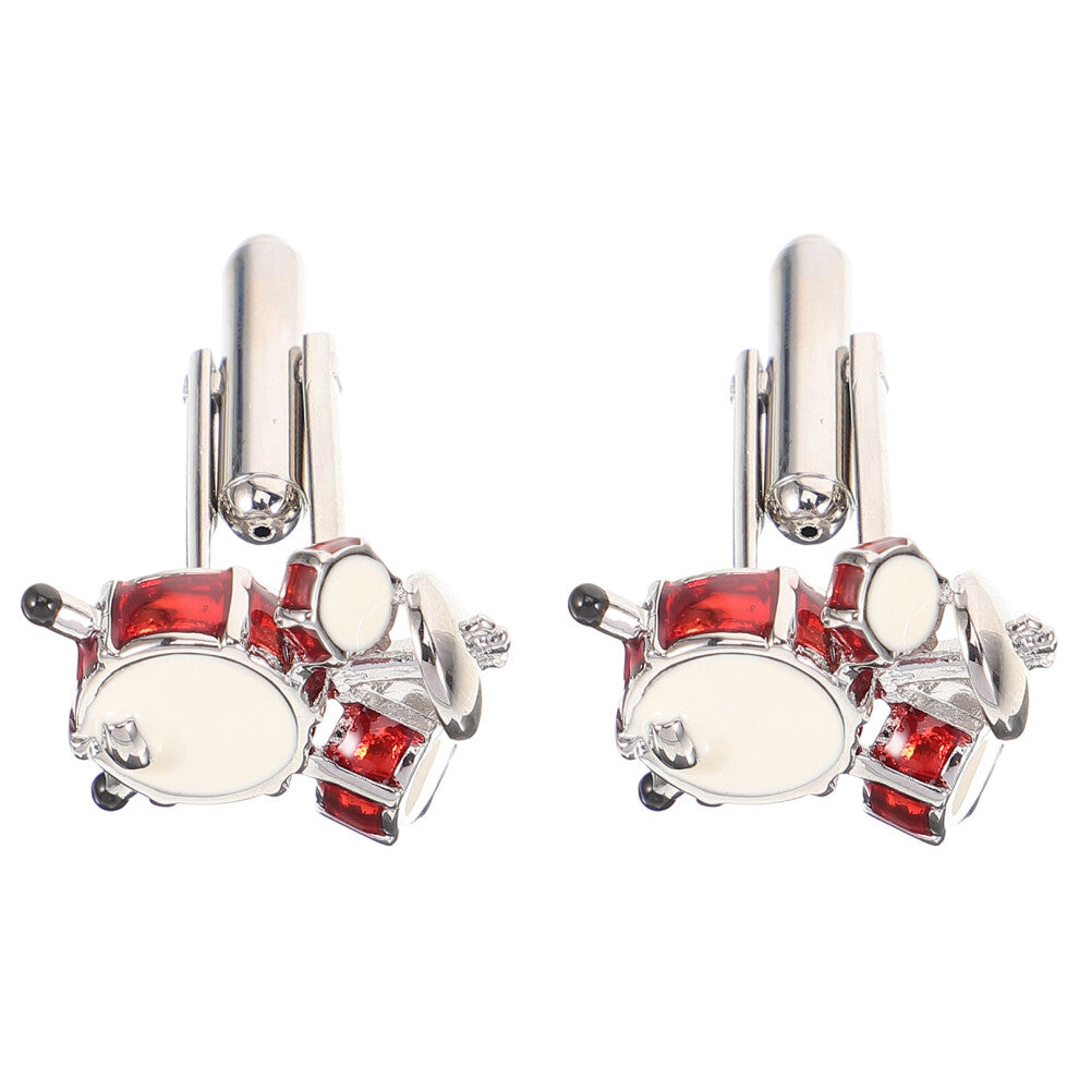2 Pcs Plush Keychain Drum Cufflinks Mother Bridegroom